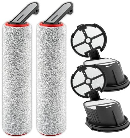 Confezione da 4 spazzole a rullo di ricambio H14 Pro e filtri HEPA compatibili con aspirapolvere senza fili Dreame H14 Pro Wet and Dry senza fili, 2 spazzole a rullo, 2 filtri HEPA, parti di ricambio