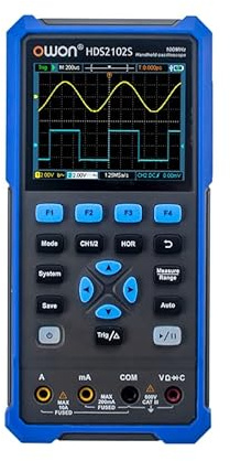 OWON HDS-2202S Handheld Digitaloszilloskop 200 MHz, 2 Kanäle mit 1 GSa/s Abtastrate, Signalgenerator & True-RMS-Multimeter – 3-in-1-Profi-Messgerät