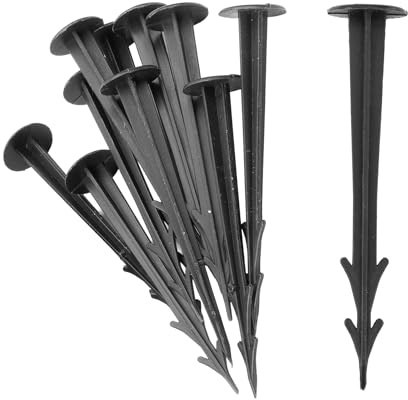 Pisces 12 Pack Replacement Pegs for Netting - 12cm Plastic Fixing Stakes for Pond Net, Fleece, Edging, Tarp & Gardening