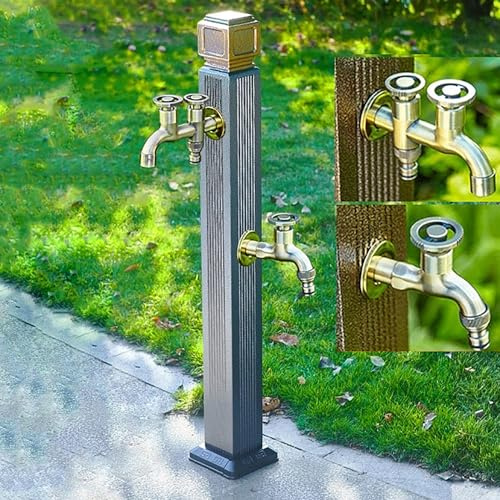MEVZHH Wasserhahne, Gartenschlauch Im Freien Wasserhahn Stand Bodenmontage Vertikale Frostfreie Wassersäule Für Einfachen Zuund Haltbarkeit/Ein/Mit Zweiloch-Scheibenhahn