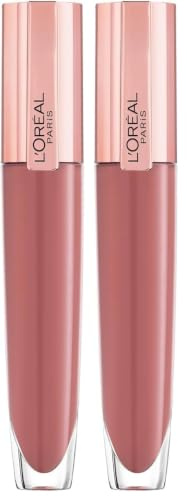 L'Oréal Paris Glänzender Lipgloss für maximales Volumen, Pflegende Wirkung, Mit Hyaluronsäure und Kollagen-AS-Fragmenten, Glow Paradise Brilliant Signature Plump-in-Gloss, Nr. 412 I Heighten