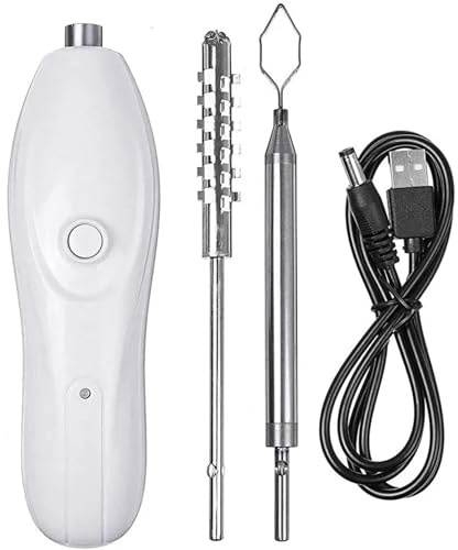 Vegetable Corer Electric 1200mAh USB Rechargeable ABS Zucchini Corer with 2 Stainless Steel Cutter Also Ideal for Fish Scaling in Kitchen, Kitchen Tools