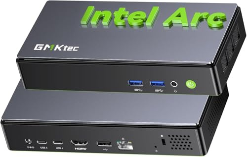 GMKtec AI Mini PC Intel Core Ultra 7 256V (8C/8T Turbo 4,8 GHz) (übertrifft i9-13900HK / R7 8745HS), NPU/GPU: 115 Tops, Intel ARC 140V, 16 GB LPDDR5X, 512 GB SSD, 5GbE LAN, Dual USB4