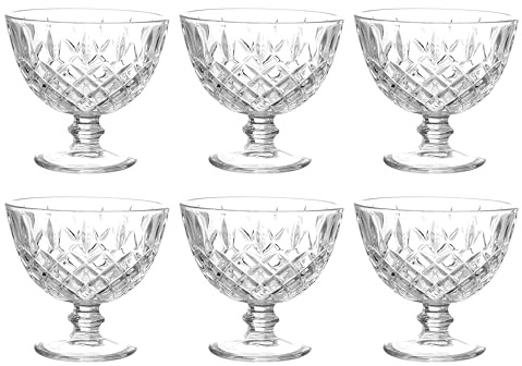 Tognana Diamond Classy, set 6 coppette gelato 280 cc, vetro, trasparente