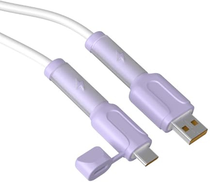 Kabelschutzabdeckung für Handy, USB, Typ C, weiches Silikon, Ladeschutz, Datenschutz, verstellbare Ladekabelhalterung, 2 Stück