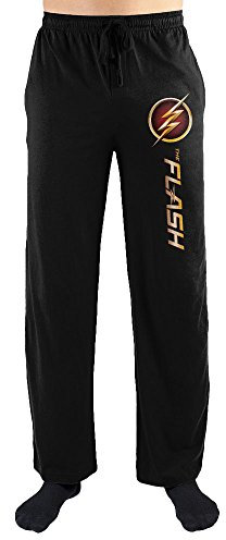 Bioworld DC Comics die Flash TV-Show Logo Herren Pyjama Schlaf Hose (Groß, Schwarz)