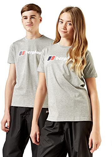 Berghaus Kids' Logo T-Shirt With Short Sleeves - Lightweight Active Fit for Hiking & Outdoor Recreation (11-12 Years, Grey)