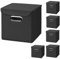 Stick&Shine 6er Set Schwarz Faltbox 25 x 25 x 25 cm Aufbewahrungsbox faltbar, mit Deckel