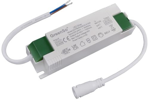 GreenSo 40W LED Netzteil Transformator 200-240V/27-40V 1000mA Konstantstrom, Treiber Trafo für 62x62, 120x30cm LED Panel Licht, Einfacher Austausch Nicht Dimmbar Driver, TÜV SAA RoHS Zulassung