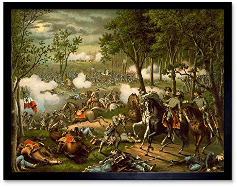 Wee Blue Coo War American Civil Battle Chancellorsville USA Hooker Art Print Framed Poster Wall Decor Kunstdruck Poster Wand-Dekor-12X16 Zoll