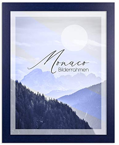 BIRAPA Monaco Bilderrahmen 42x59,4 cm (DIN A2) Dunkelblau Gewischt - Bilderrahmen, Posterrahmen, Wechselrahmen, Bilderrahmen Modern