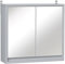 HOMCOM Armario de Baño con Espejo con 2 Puertas y Estante Ajustable Mueble Colgante de Baño para Aseo Estilo Moderno 48x14,5x45 cm Gris