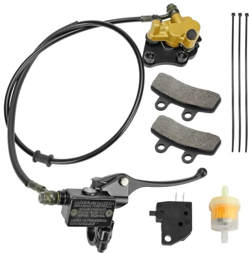 FVRITO Front Disc Hydraulic Brake Master Cylinder Caliper Assembly and Pads for 50cc 70cc 90cc 110cc 125cc SSR apollo RZF db-x18 Taotao Coolster SDG 107 Thumpstar Pitster Pro DHZ Chinese Pit Dirt BIke