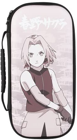 Konix Naruto Shippuden Custodia di protezione e trasporto per Nintendo Switch, Switch Lite e Switch OLED - Alloggio 8 giochi - Design Sakura