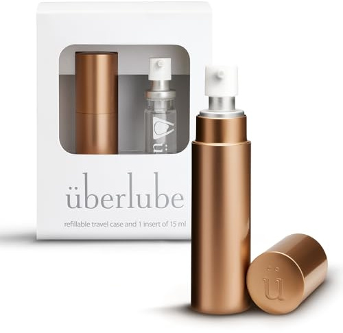Uberlube Premium Silikon Gleitgel – Diskretes Reise-Set (Gold – 15ml) | Geruchlos, latexsicher, wasserfest, langanhaltendes Gleitgel, persönliches Gleitmittel für Privatsphäre