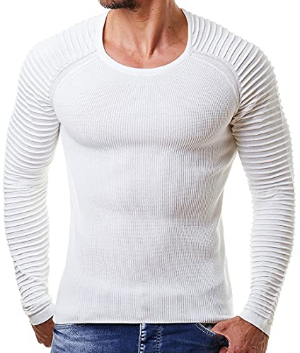 Herren Pullover Strickpullover Herren Strickpullover Rundkragen Lässig Basic Klassisch Rippstrick Pullover Herren Pullover Top Twisted Knit Pullover Winter Slim Langarm Einfarbig Basic Warmer Pullover