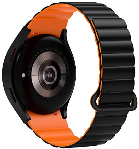 TINICR Armband Kompatibel mit Samsung Galaxy Watch 7/FE/Watch 6/Watch 5/4 40mm 44mm/Galaxy Watch 5 Pro 45mm/Galaxy Watch 4/6 Classic 47mm 46mm 43mm 42mm, Silikon Doppelseitig Magnetschloss Armbänder