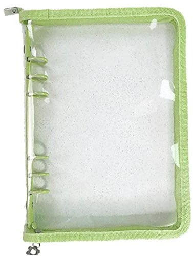 Classeur pour Ordinateur Portable en PVC A5 Clair Carte De Crédit Stockage De Photos Livre Couverture pour Ordinateur Portable Reliure À 6 Anneaux Couverture Planificateur Classeur