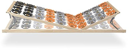 i-flair 7-Zonen Lattenrost TFlex50KF 80x200 cm Teller Lattenrahmen Hergestellt in der EU - mit Kopf- und Fußverstellung
