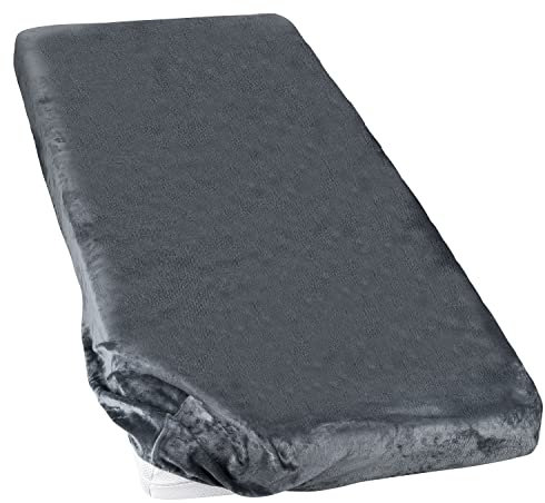 Moon Spannbettlaken Cashmere Touch, Spannbetttuch ca. 100x200 cm mit super weicher Oberfläche - anthrazit