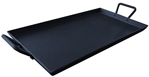 Keleday Comal Para Tortillas aus Gusseisen, 53,8 x 25,4 cm, für Induktion, Ofen, Herd, Lagerfeuer, vorgebrannte Antihaft-Pfanne