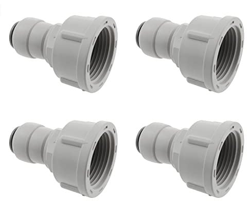 HJGarden 4 Stück 3/8 Zoll auf 3/4 Zoll Innengewinde Schnellverbinder Umkehrosmose RO Wasserspender Wasseraufbereiter Druckfass PE Rohranschluss Armaturen