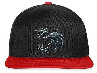 Spreadshirt The Witcher Emblem Logo Geralt, Ciri Und Yennefer Snapback Cap, One Size, Schwarz/Rot