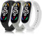 Oumida 3 Piezas Correa Compatible con Xiaomi Mi Band 7, Correa de Silicona Clásica, Pulsera de Repuesto Deportiva de TPU Suave para Xiaomi Mi Smart Band 7 (Negro+Blanco+Gris)