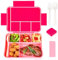 Brotdose Kinder mit 6 Fächern,1330ml Lunchbox Erwachsene,Leak-Proof Bento Box,Cutlery Set mit Besteck,BPA-freie Jausenbox / Vesperbox / Brotzeitbox für Kinder , Microwave Safe for School, Work, Picnic