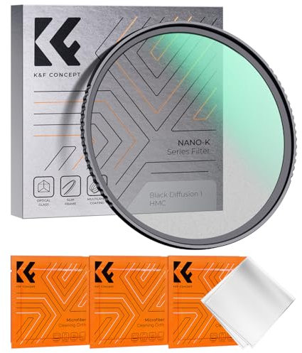 K&F CONCEPT 82mm Black Diffusion 1 Filter Mist Soft Glow Diffuser Lens Filters (Nano-K Series)