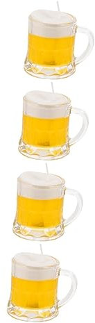 HOMSFOU 4 Stück Bierkrugkerze Lustige Kerze Männer Duftkerzen Bierbecherkerzen Bierkrüge Für Männer Mini-Kerze Mini-Bierkrüge Kleiner Weinbecher Kleiner Bierbecher Bar-Bierglas