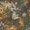 BRICOFLOR Blumentapete im Vintage Stil dunkel 3D Tapete mit Blumen in Gelb Grün und Lila Vliestapete floral für Wohnzimmer