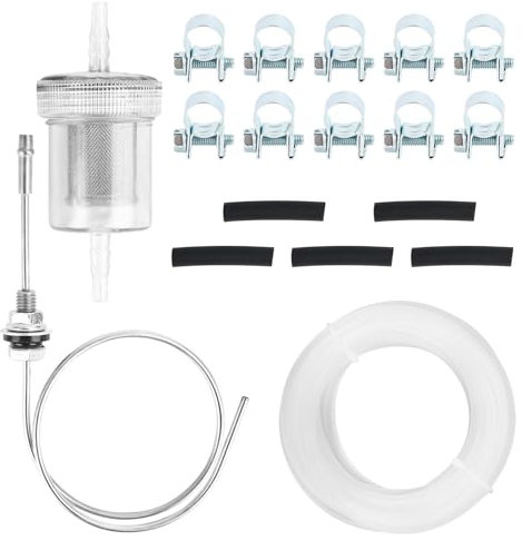 Fuel Standpipe Set, Tank Extractor Standpipe with 1 Oil Filter + 5 Connecting Pipes + 10 Hose Clamp + 5 m Petrol Hose, for Eberspacher Webasto Heating Systems