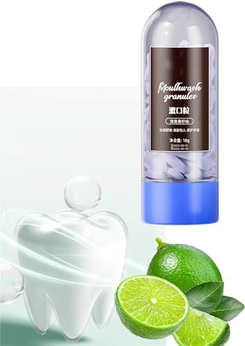 Convenient Gum Protection Pellets, Portable Solid Toothpaste Tablets,Natural Travel Mouthwash Powder for Fresh Breath,Oral Care (Lemon)