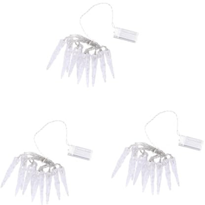 Zerodeko 3stücke Warmweiße Eiszapfen Lichterkette Für Außenbereich Dekorative Vorhanglichter Für Garten Und Feiern Batteriebetrieben Und Energiesparend