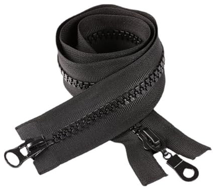 Visxcnu 1 Pezzi Cerniera Lampo misura – Due Cerniere Divisibili per Abbagliamento Arredamento Cucito Giacche – Zip – Lunga 70 cm – Larghezza 38 mm – Colore Nero