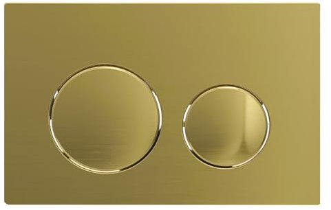 SPARES2GO Kit De Plaque De Chasse D'eau De Luxe pour Réservoir De Toilette Encastré, Cadre Mural (Laiton Brossé, 245 mm x 165 mm)