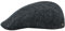 Sterkowski Norte Schiebermütze Herren | Harris Tweed Mit Ohrenklappen | Flatcap Newsboy Cap Schirmmütze Wolle 62 cm Schwarz-Grau