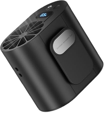 Under Shirt Cool Clip Fan - Belt Clip Fan, Waist Clip Fan | 4000mah Strong Airflow Hands- Personal Rechargeable Fan, 3 Speeds Belt Fan Clip on Waist, USB Wearable Fan for T-Shirts, 9.8x8.8x7.5cm