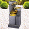 Gartenbrunnen Brunnen Zierbrunnen Zimmerbrunnen Springbrunnen Wasserfall Wasserspiel für Garten, Gartenteich 230V Gartenbrunnen Granit Kaskade mit LED-Licht