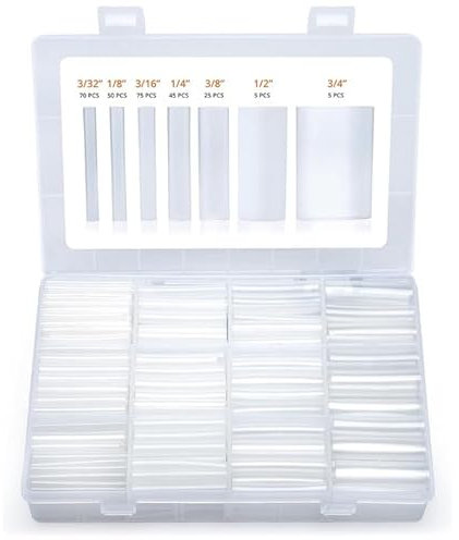 SYF-UN 275PCS Heat Shrink Tubing Kit 3:1 Ratio - Adhesive Lined Waterproof Marine Grade Wire Shrink Wrap Tubing Industrial Heat-Shrink Tubing - Clear