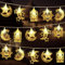 Ramadan Lichterkette 3m 20 LEDs Ramadan Lichterkette Deko Mond Sterne Ramadan Lichterkette Batteriebetrieben für Muslim Ramadan, Heim Dekoration