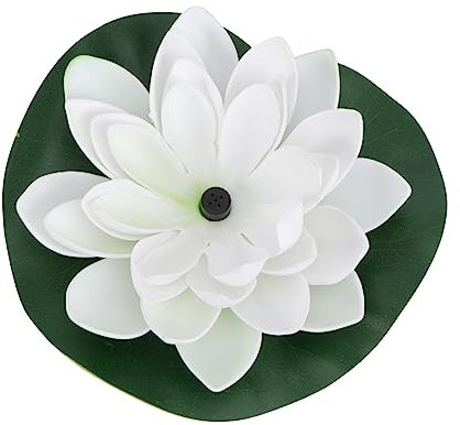 PartyKindom Solarbetriebene Lotus Springbrunnen Für Teich Und Garten Dekoration Mit Wasserpumpe Und Geräuscharm Weiß
