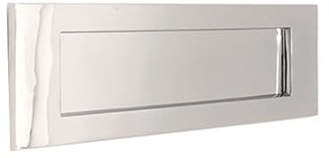 Infinity Decor Victorian Style 10” (250mm) Sprung Postal Letter Plate in Polished Chrome Finish - Ideal for Internal and External Doors 