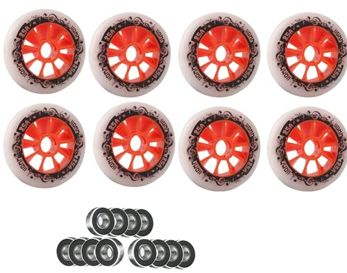 8er Pack Inline Skate Rollen Rollschuh Skating Räder Inline Rollen für Outdoor 90 mm 100 mm 110 mm Ersatz mit ABEC 9 Kugellagern Härte 85A erhöhte Geschwindigkeit