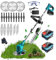 Tagliaerba a batteria con batteria e caricabatterie, tagliaerba a batteria per Makita, tagliaerba elettrico con 2 batterie 4,0 Ah, decespugliatore elettrico per giardino, prato e terrazza