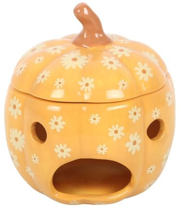 Something Different Groovy Ghosts Pumpkin Oil Burner (One Size) (Orange/White)
