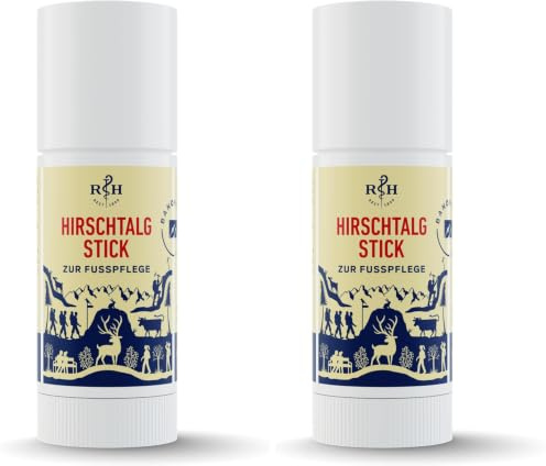 Hirschtalg Stick Rösch, Traditionelle Fußpflege, zur Vorbeugung von Blasen- und Hornhautbildung (Packung mit 2)