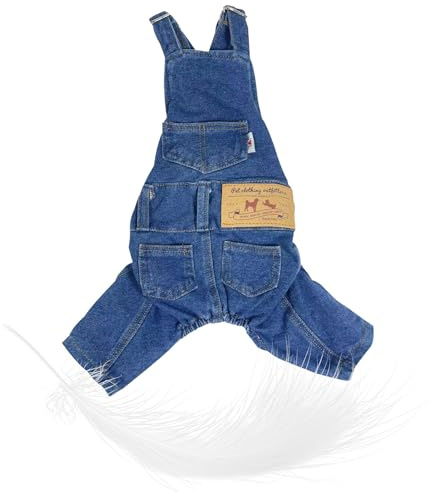 Abbigliamento per camicie per cani - Salopette di jeans, costume per animali domestici, tuta per cucciolo con felpa con cappuccio scozzese | Abbigliamento per cani di piccola taglia Gatti Chihuahua Yo