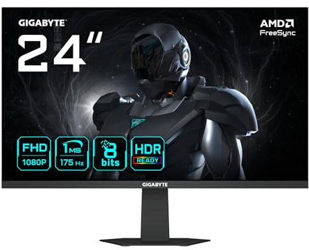 GIGABYTE GS24F14A Moniteur Gaming 24” FHD - 1920 x 1080, 175Hz, 1ms, 400 CD/m², FreeSync, HDR Ready, HDMI 2.0, DisplayPort 1.4